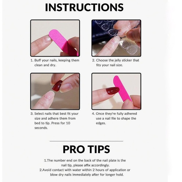Any 3/$25! Reusable Long Red Cat Eye Press On Nails with Application Instruction - Picture 3 of 6